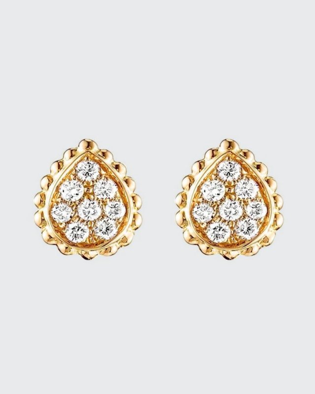 Serpent Boheme Extra Small Diamond Stud Earrings in Yellow Gold